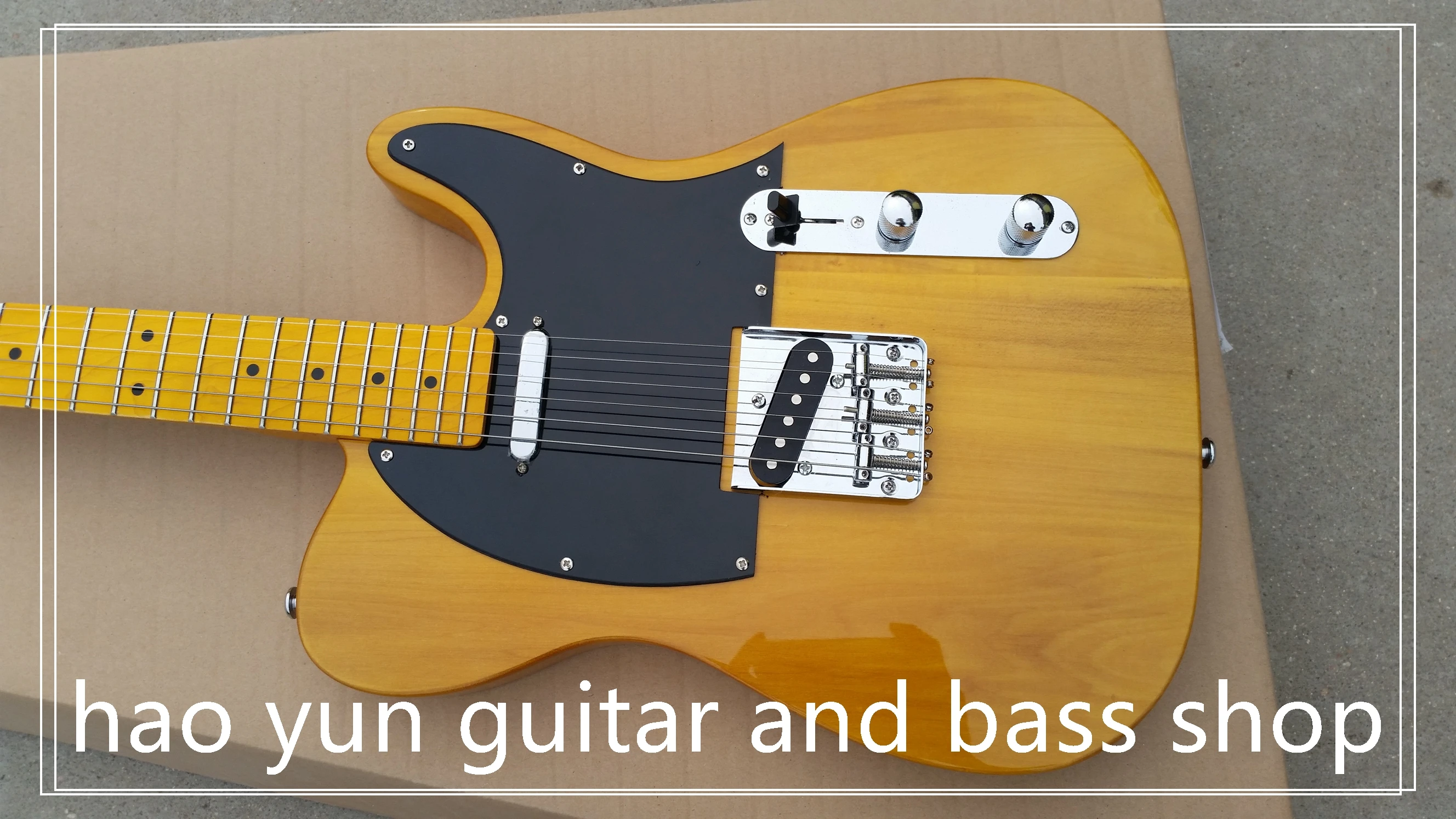 

electric guitar no logo 22 fret yellow color china custom shop made beautiful and wonderful cool