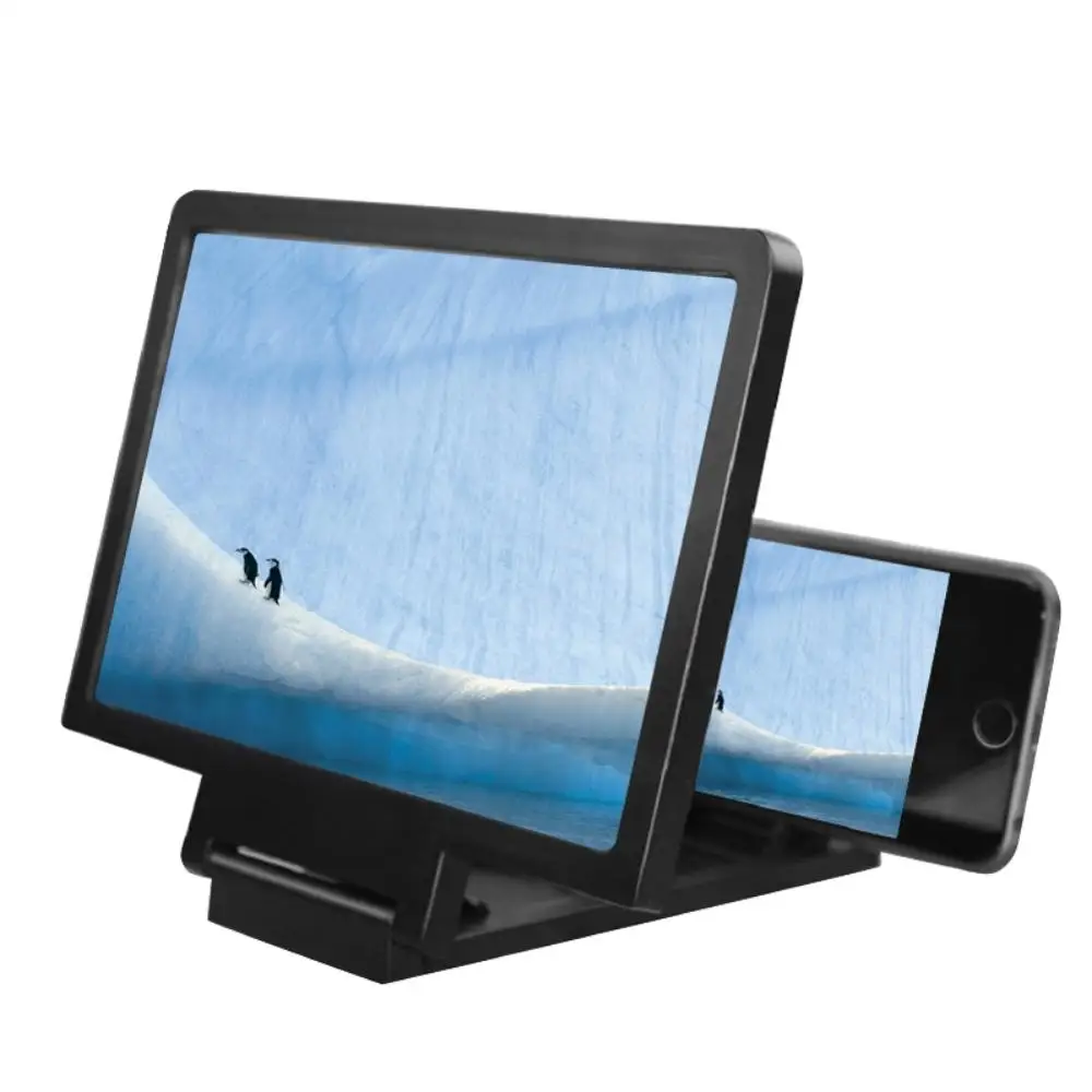 Экран Magnif 3D усилитель фильма 3X зум Увеличенный экран телефона 3D видео усилитель излучения глаз сокровище, чтобы увидеть фильмы Лупа - Цвет: Черный