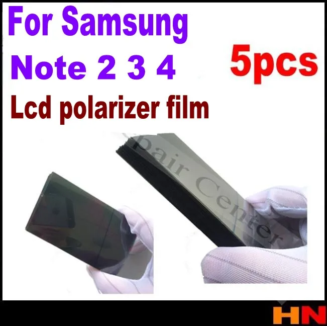 5pcs lcd polarizer film for samsung Galaxy note N7000 I9220 note 2 3 4 NOTE 5 LCD filter
