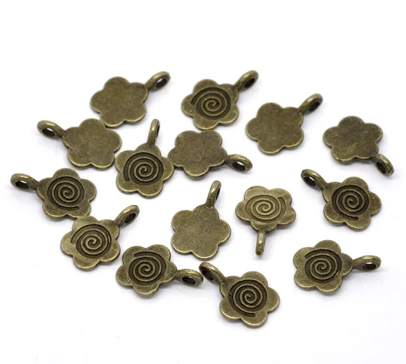 

Free Shipping 500pcs Antique Bronze Tone Flower Glue on Bail Pendants 15x11mm Jewelry Findings Wholesales J0512F