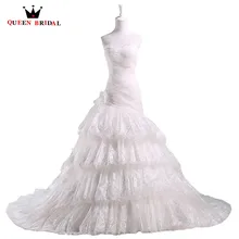 QUEEN BRIDAL A line Sweetheart Ruffle Tulle Romantic Elegant Vintage Wedding Dresses font b robe b