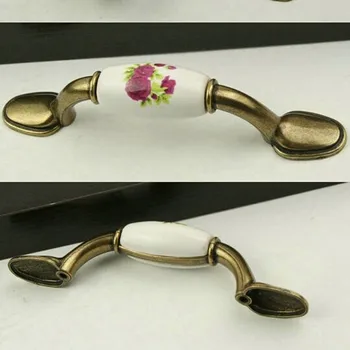 

76mm ceramic kitchen cabinet handles,Bronze Cupboard pulls antique brass drawer dresser cupboard door pulls knobsRustico vintage