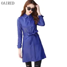 Женское кожаное пальто большого размера, новинка, кожаная куртка для женщин, длинная приталенная весенняя и осенняя мотоциклетная кожаная одежда для женщин OAIRED