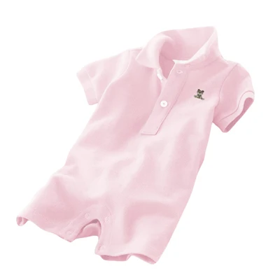 Летний комбинезон детский костюм детские комбинезоны из хлопка для малышей, комбинезон, детская одежда для новорожденных, для маленьких девочек и мальчиков младенцев, roupas - Цвет: pink