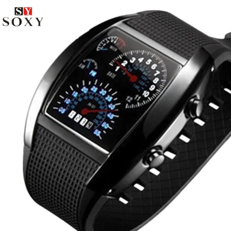 Mode Hommes de Montre Unique led montre digitale montre homme montres de sport électroniques Hommes En Caoutchouc Horloge relogio masculino reloj hombre