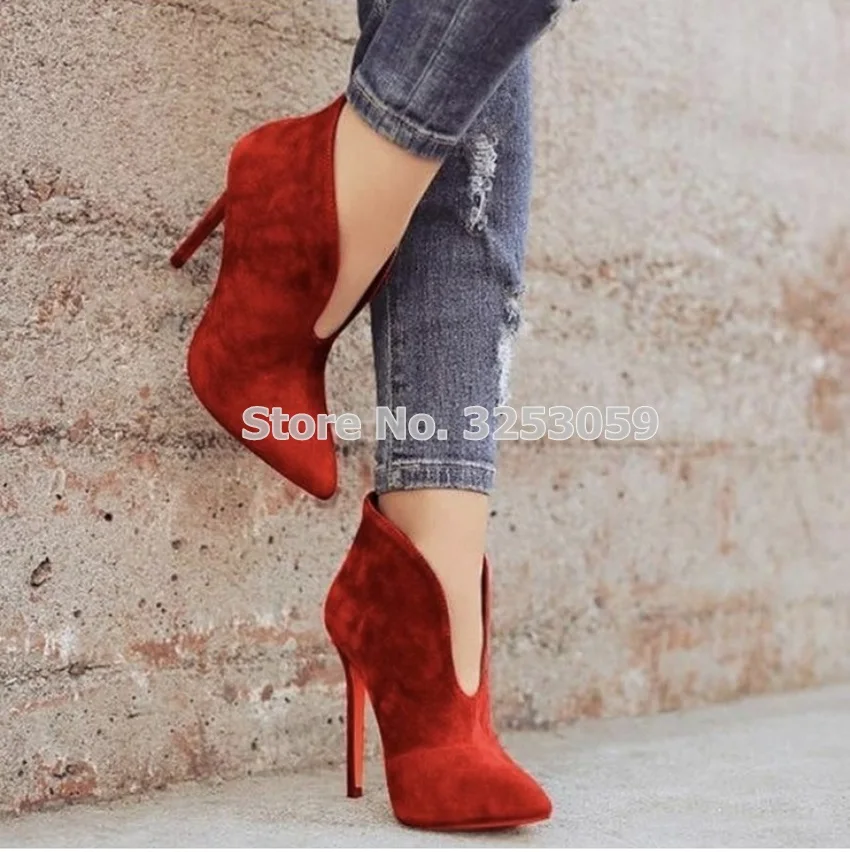 

Newest Arrival Color Chic Thin High Heel Ankle Boots Leopard Shallow V Cut Open Toe Dress Shoes Women Graceful Gladiator Boots