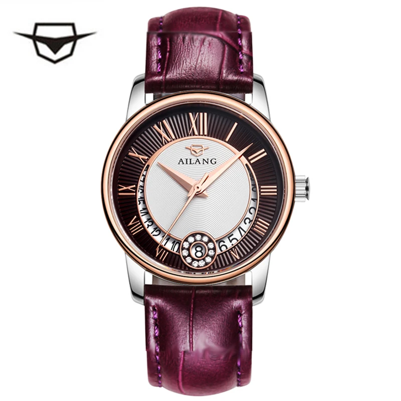 

AILANG Mark 8 mm ultra-thin Watches Women 2016 Luxury Genuine leather strap Quartz Watch Fashion Watch Women Waterproof femme