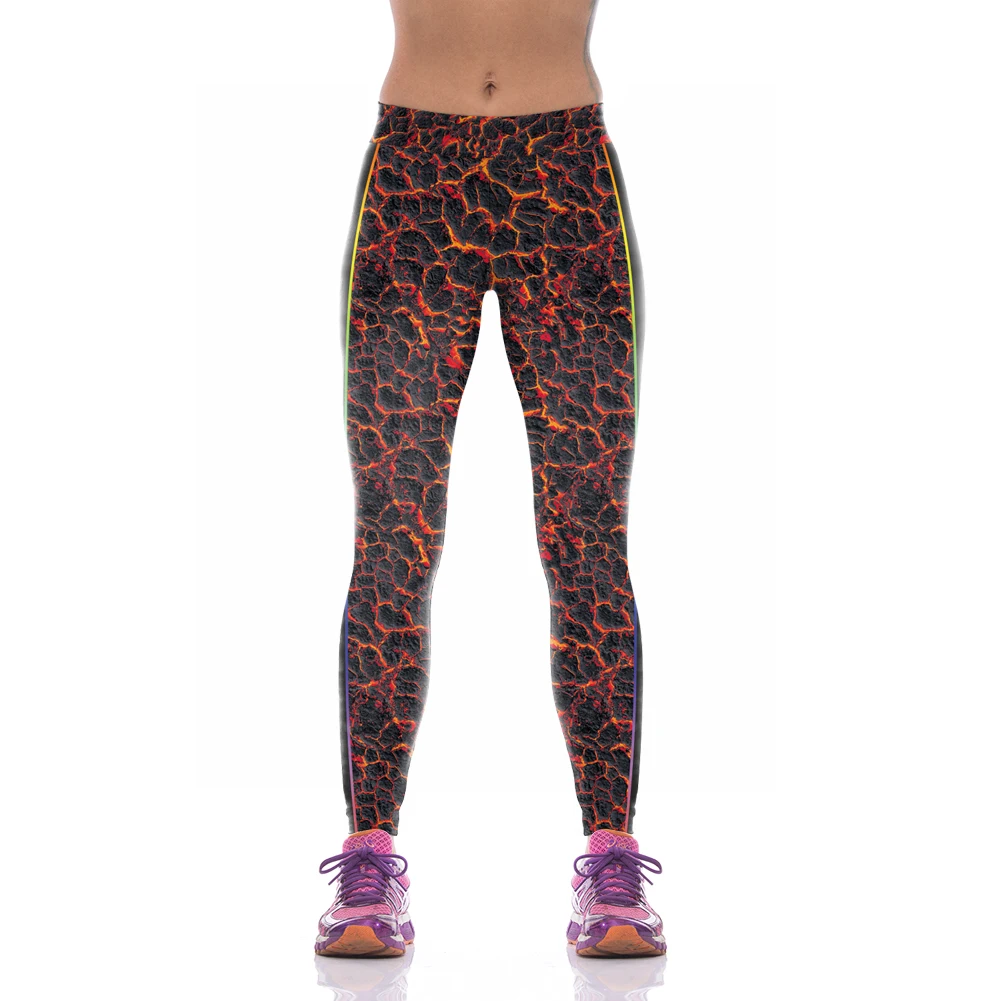 NEW KYK1076 Sexy Girl Women Volcanic Fire 3D Prints High Waist font b Running b font