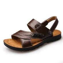 Г. летняя кожаная мужская пляжная обувь мужские модные сандалии для мужчин повседневная обувь водонепроницаемые пляжные сандалии