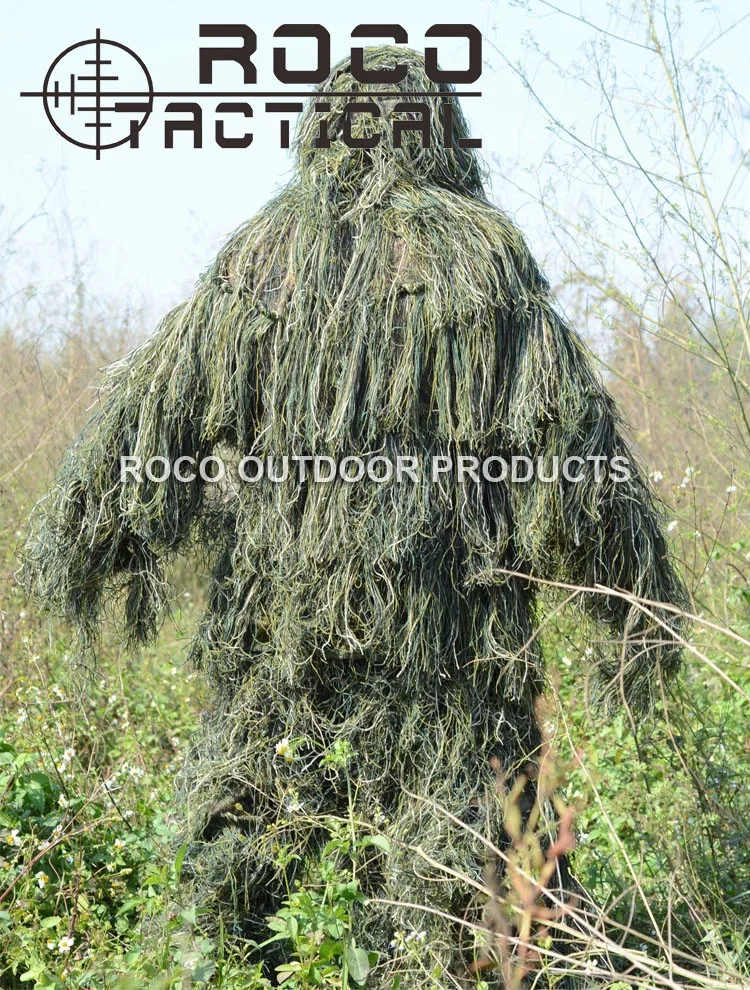 ROCOTACTICAL Advanced 3D Камуфляжный костюм легкий военный снайперский Ghillie костюм страйкбол Пейнтбол Wargame камуфляж костюм Лесной