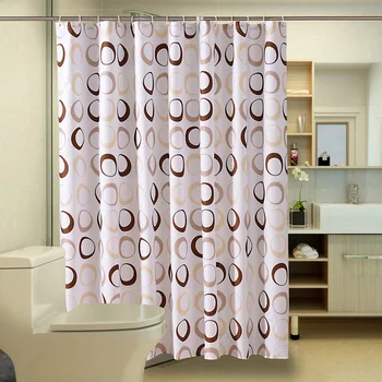 

Circle Bathroom Shower Curtain Thick Waterproof Polyester Mildew Proof Bath Tub Curtains with 12 Pcs Hooks Cortina de ducha