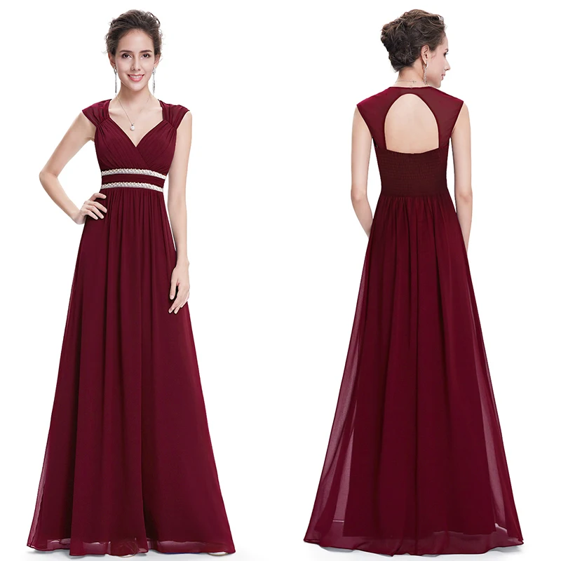 Cheap Plus Size Prom Dresses Long 2020 Elegant V-neck Burgundy A-line  Robe De Soiree Sexy Long Party Formal Dress for Wedding