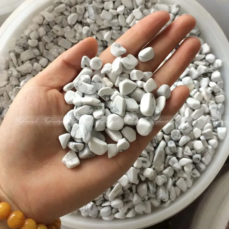 

500/1000g white Turquoise gravel bulk turquoise white crushed crystal fish tank flower pot C037 FFS natural stones and minerals
