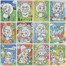 50 шт./партия. разноцветная бумажная картина из песка, без песка, набор для рисования из песка, художественные игрушки, развлечение для детского праздника, 20,5x27,5 см/16к