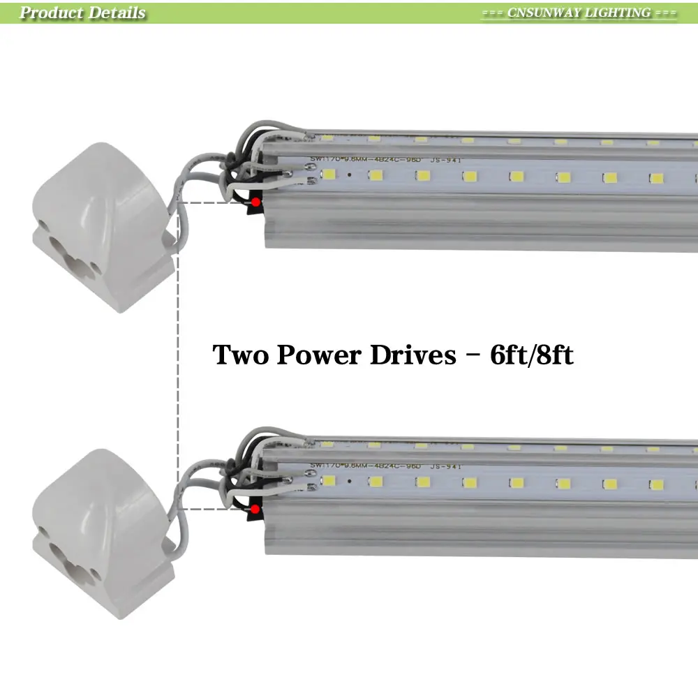 T8 встроенные светодиодные трубки v-образный 270 градусов двойные стороны светящиеся светодиодные трубки лампа 4ft 5ft 6ft 8ft коммерческий кулер