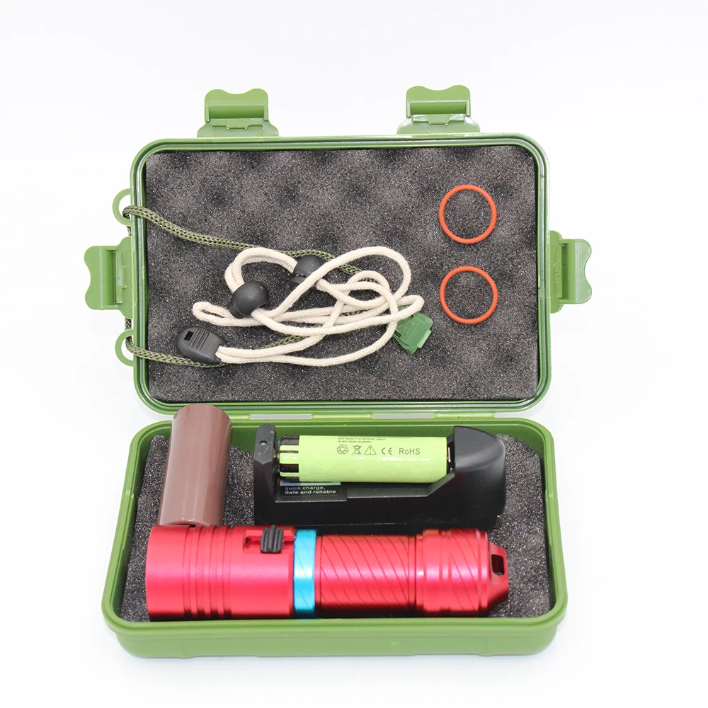 Фонарик светодиодный подводный 5000 лм водонепроницаемый глубина 100 м|Фонарики и