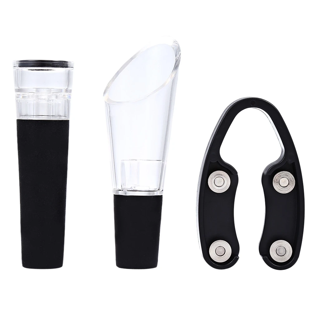 Online 4 Uds. Abrebotellas de vino automático eléctrico Set de sacacorchos sin cuerda con cortador de papel de aluminio tapón de vacío abridor de botellas Accesorios de Vino