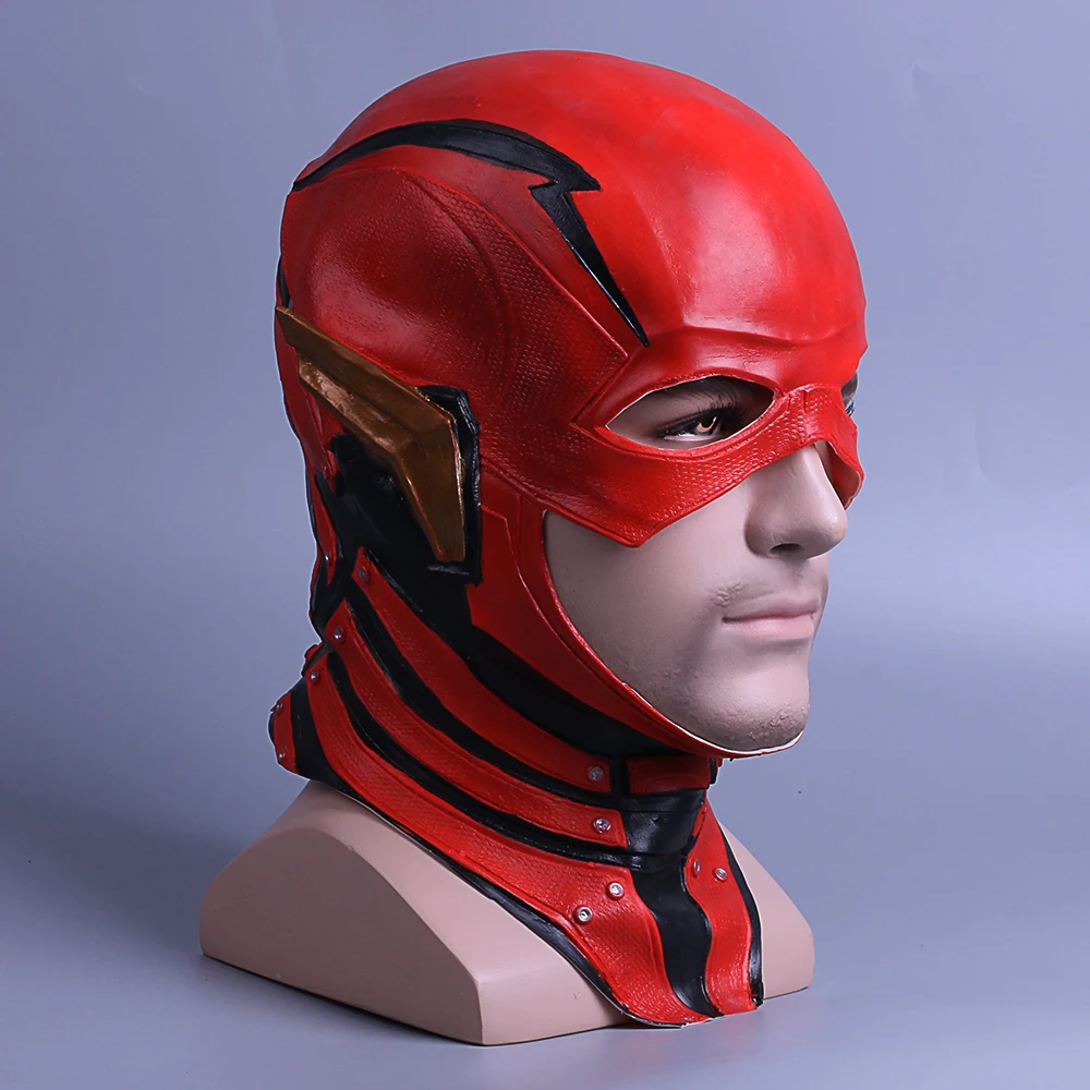Adlut Mask Justice League The Flash Mask Cosplay Costumes Latex Masks Props Full Face (1)