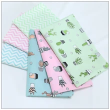 

6 pcs / lot 40cmx50cm printing cotton cartoon cactus fabric Patchwork, cushions, pillows, home decoration and quilting crafts