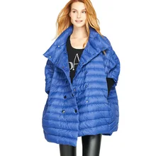 Зимний женский ультра легкий пуховик 90% утиный пух плащ пальто новая женская одежда с рукавами «летучая мышь» Повседневный уличная одежда свободного кроя ZS387