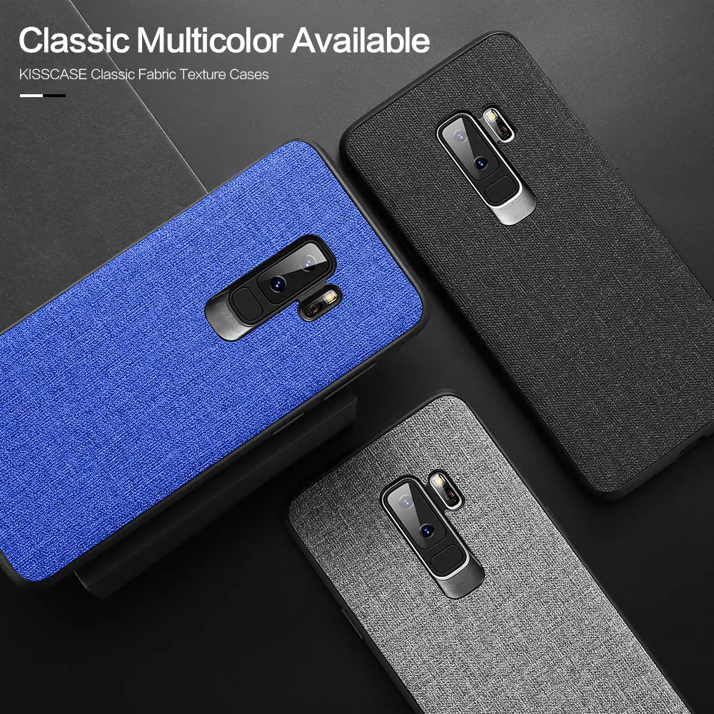 KISSCASE оригинальной ткани кожаный чехол для samsung Galaxy S8 S9 плюс S7 края примечание 9 8