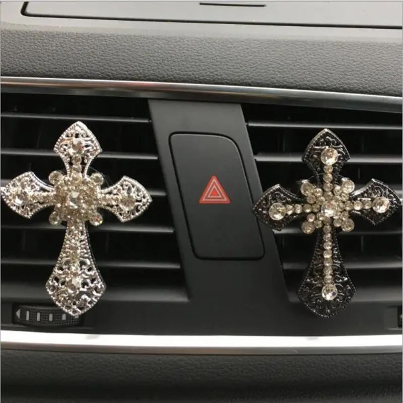 

Cross Rhinestone Auto outlet perfume Vent air freshener in the car Air Conditioning Clip Diffuser solid perfume