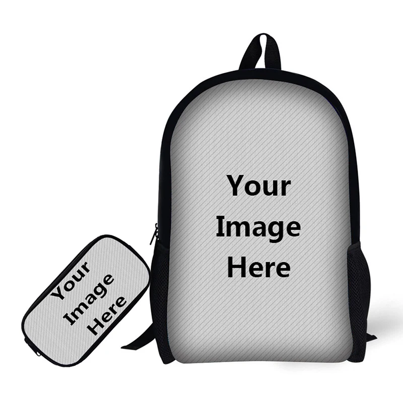 

student backpack casual travel backpack customizable school bag custom pattern DIY backpack with pencil case