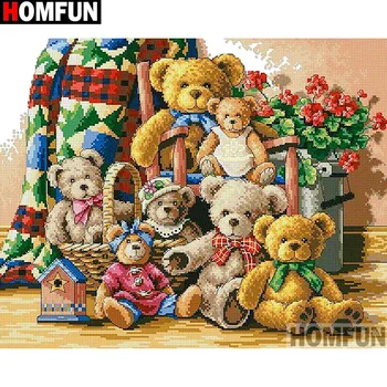 

HOMFUN Full Square/Round Drill 5D DIY Diamond Painting "Flower bear" Embroidery Cross Stitch 5D Home Decor Gift A14145