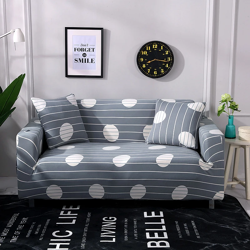 Black Plaid Elastic Sofa Protector Cover for Sofa Slipcovers Sectional L Shape Sofacover 1/2/3/4 Seater - Цвет: 3