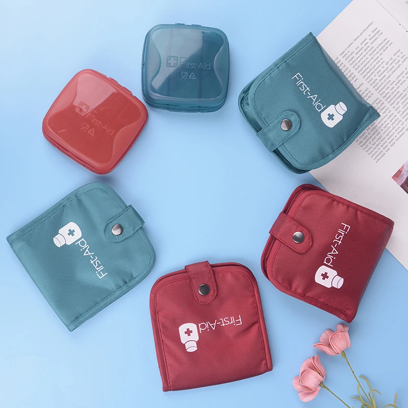 1PC Portable Pill Medicine Storage Outdoor Box Pill Case Splitter Storage Bag Organizer 2 Colors
