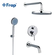 Frap bathroom Shower Faucet round ABS Shower Head Bath Shower Mixers tap set with Handshower Wall Mount Shower system Arm frap bathroom shower faucet round square abs shower head bath shower mixers set with handshower wall mount shower arm y24010