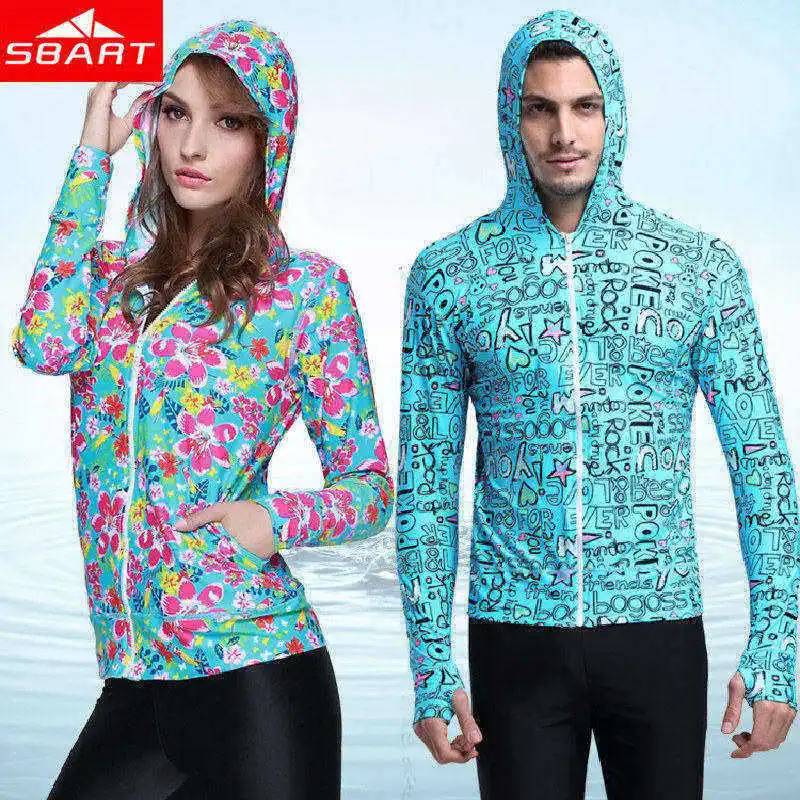 SBART New Arrival Rashguard Women Long Sleeve Rash Guard Hooded With