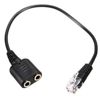 

Quevinal Top quality 500pcs 25cm 2x3.5mm Headset Cable Female to RJ9 Jack Adapter Convertor PC Headset Telephone