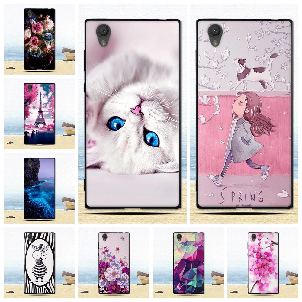 Черный чехол для Sony Xperia L1 G3311 мягкий силиконовый задняя крышка телефона из ТПУ