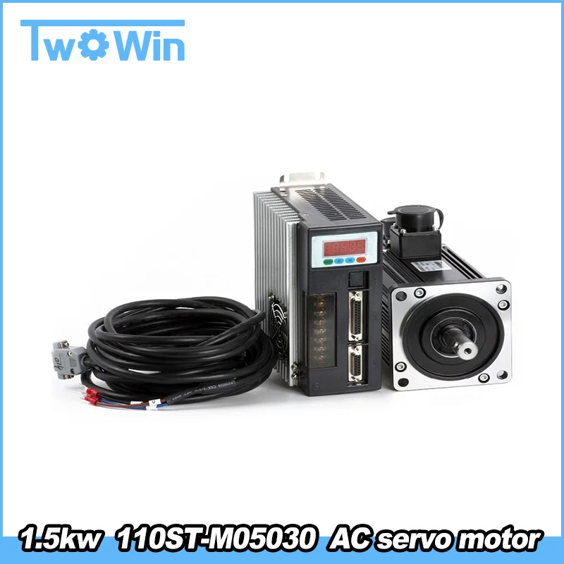 1.5KW 110ST-M05030 220V AC Серводвигатель 1500W 3000RPM 5N. M. Single-фаза привода переменного тока с постоянным магнитом Согласующий драйвер AASD-30A