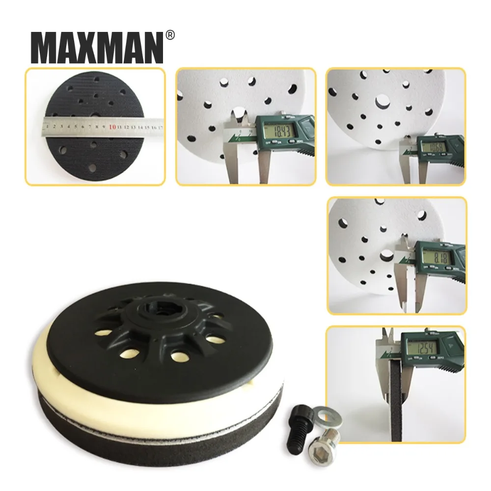 6 Inches (17hole) Sponge Buffering Pad for Flocking Abrasive Disc Backing Pad Uneven Surface Polishing Power Sander Accessories