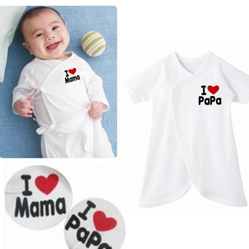 High Quality Newborn Baby Clothing I Love Papa Mama Rompers Creeper