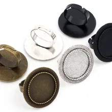 20 мм 5 шт. 3 цвета покрытием регулируемое латунное кольцо настройки пустой/база, подходит 20 мм Стеклянные Кабошоны, кнопки; кольцо обрамление
