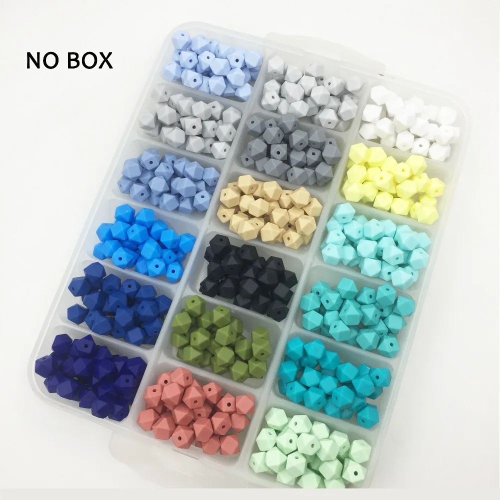 

Silicone Beads mini hexagon Baby Colorful beads Food Grade Nursing Chewing hexagon Silicone Beads BPA Free DIY Jewelry making