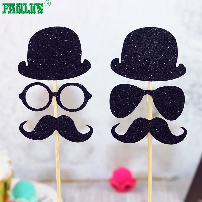 Buy FANLUS Cake Topper Mini Mustache/Hat/Sunglasses
