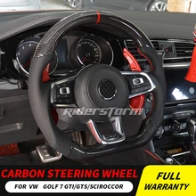 Индивидуальные рулевое колесо из углеродного волокна для Golf 7 для Golf R MK7 для Passat для Polo Scirocco- автомобильные аксессуары