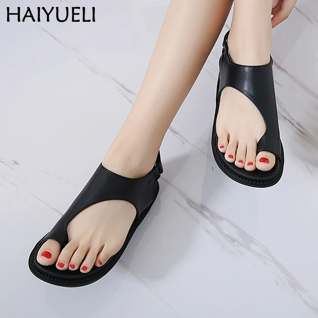 Vogue Leisure Flip Flops Summer Sandals Casual Women Platform Shoes Comfort Soft Thick Bottom Women's Flat Sandals Black Shoes