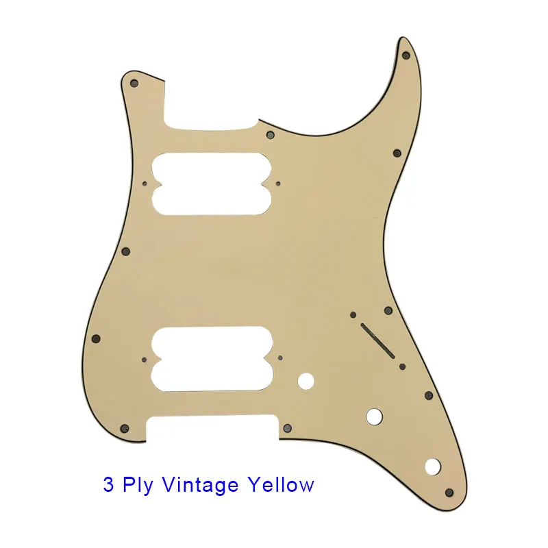 Pleroo гитарные аксессуары гитарные накладки 11 винтовых отверстий для fender стандартный и современный Stratocaster ST HH Стиль гитары - Цвет: 3 ply vintage yellow