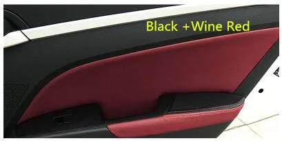 8PCS Cusotmzied Color Microfibre Leather Interior Door Panel Armrest Cover For Hyundai Elantra AB273 - Название цвета: Black Wine Red Mixed