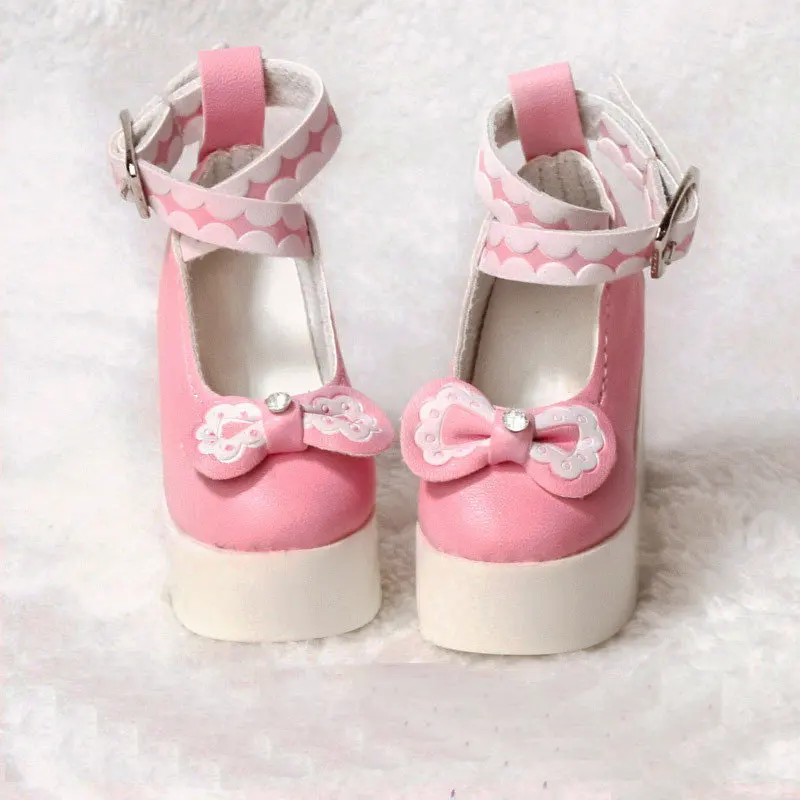 Модные куклы BJD 7 см белые/розовые/синие/фиолетовые/красные кожаные туфли для девочек 1/3 Bjd куклы аксессуары для куклы детские игрушки - Цвет: C2 High-heeled pink