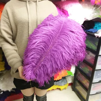 

100 PCS "thick stem" male ostrich feathers Purple red 60-65 cm/24-26 inches Wedding Birthday Christmas Decorations