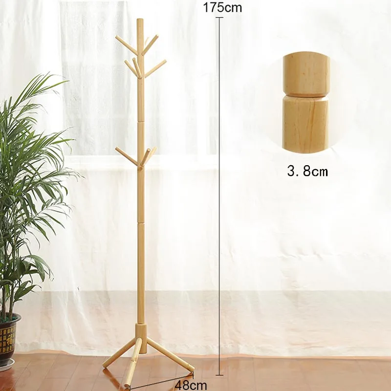 Solid Wood Hanger Floor Standing Coat Rack Creative Home Furniture Clothes Hanging Storage Rack Wood Hanger Bedroom Drying Rack