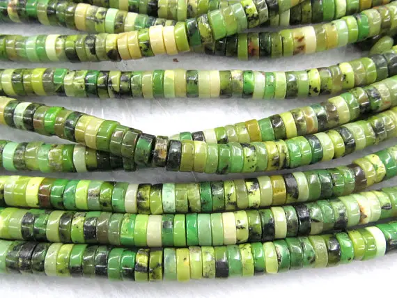 

Chrysoprase gemstone 2 Strands 3-10mm Natural rondelle abacus heishi Australia jade stone green Chrysoprase Beads Olive gemstone