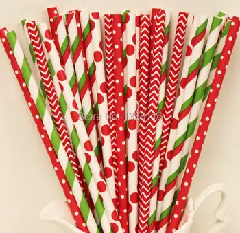 

Free Shipping 500pcs Christmas Party Paper Straws Mixed 5 Patterns,Party Supplies Paper Drinking Straws wholesale