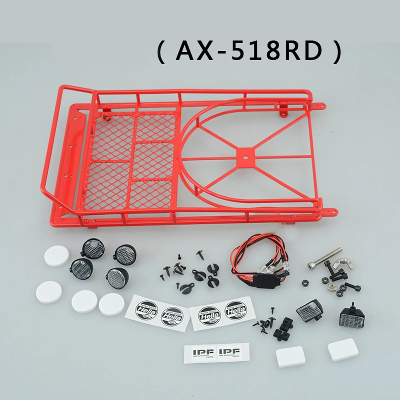 

1PC Simulation Roof Luggage Rack Roof Frame with LED Light Bar+Spare Tire Carrier for 1:10 Cherokee Landrover RC Cars Shell